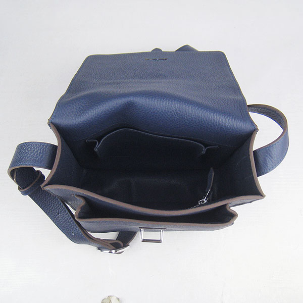 7A Hermes Togo Leather Messenger Bag Blue h2811 Replica